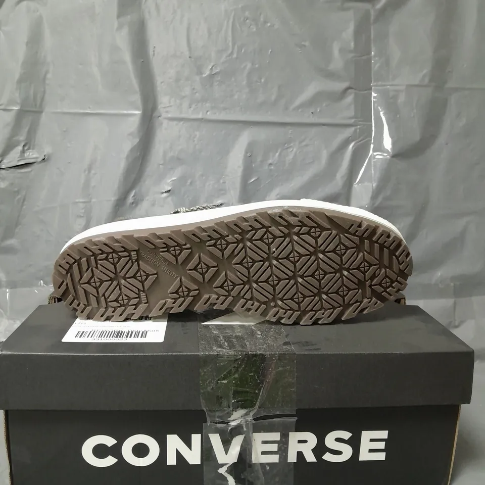 CONVERSE ART OF OUTDOOR POLYESTER HI TOP TRAINERS - LIGHT BROWN - SIZE 10