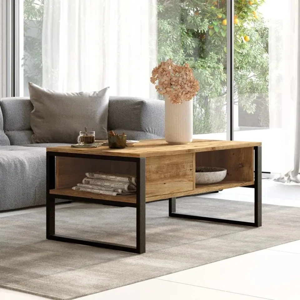 BOXED DESIGNER ACEVEDO SLED COFFEE TABLE (1 BOX)