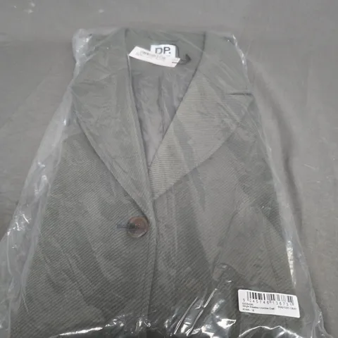 SEALED DP SINGLE BREASTED CROMBIE COAT IN KHAKI - SIZE 18