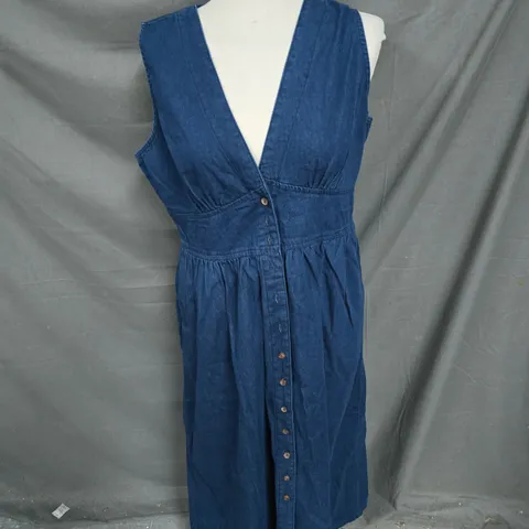 NOBODY'S CHILD SLEEVELESS STARLIGHT MIDI DRESS IN INDIGO SIZE 12
