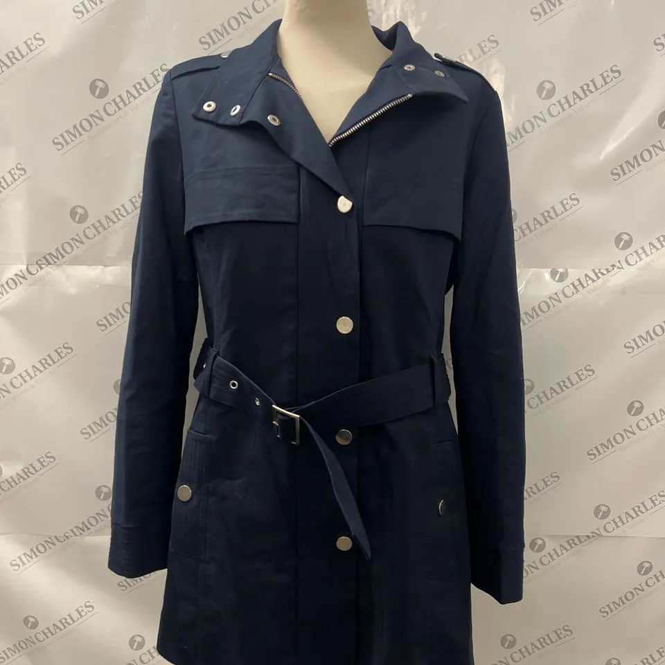M&S AUTOGRAPH WEEKENDER BUTTONED JACKET IN NAVY SIZE 12
