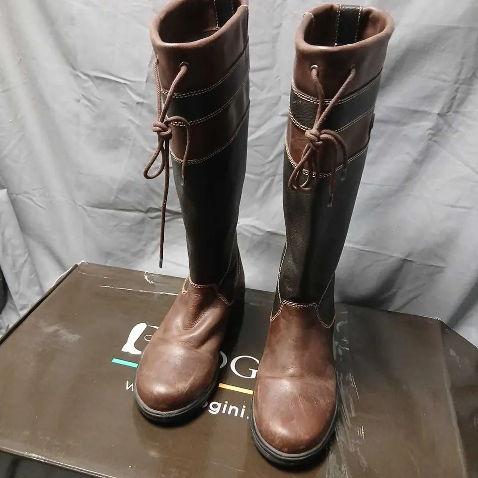 BROGINI WB130 WARWICK COUNTRY BOOT, BROWN – UK 6.5 (EU 40), CALF WIDTH WIDE 44 CM