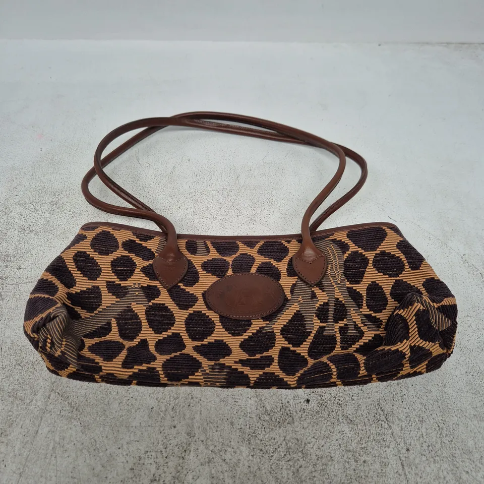 LIZ COX LEOPARD PRINT TOTE HANDBAG