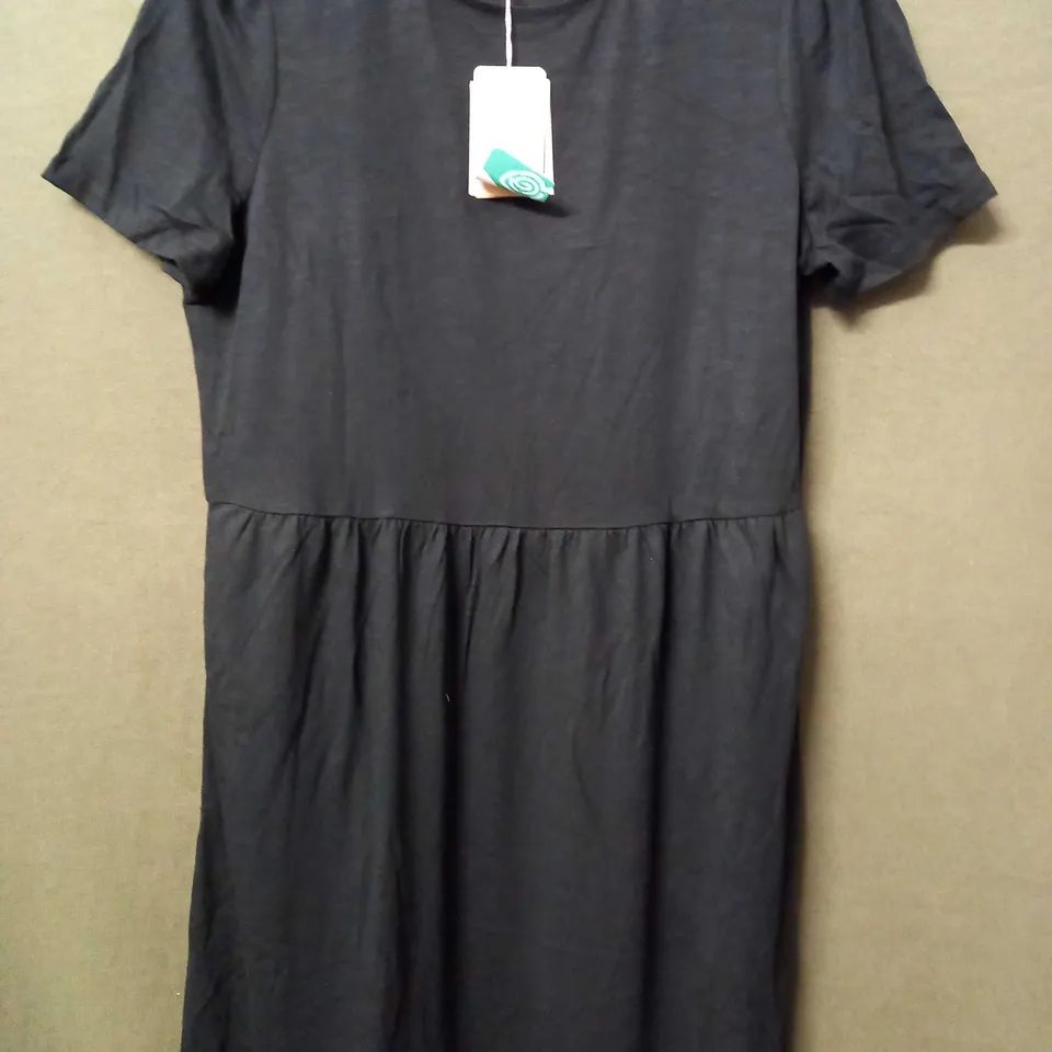 BODEN TIERED EASY JERSEY MIDI DRESS IN BLACK - UK 12R