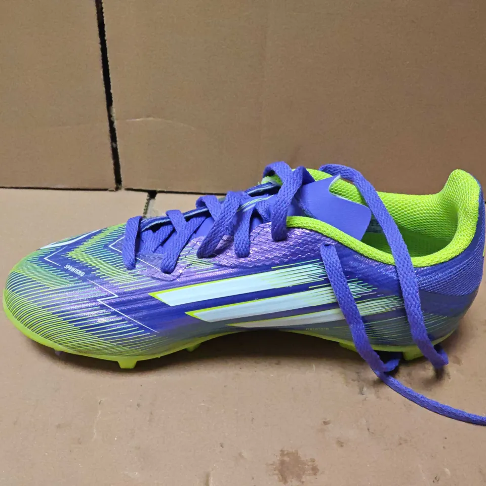 UNBOXED ADIDAS F50 FOOTBALL BOOTS – BLUE & NEON GREEN - UK 2