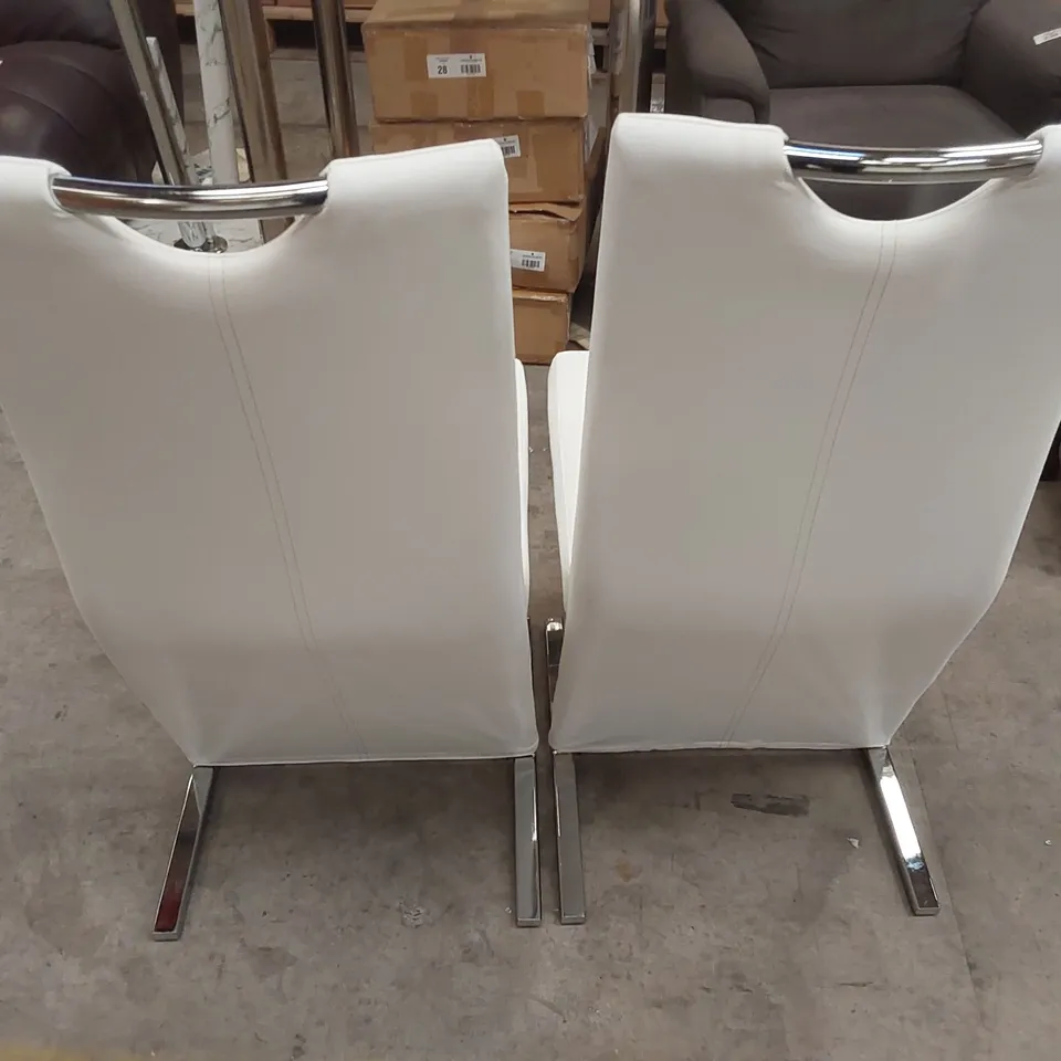 SET OF 6 DESIGNER FAUX LEATHER DINING CHAIRS