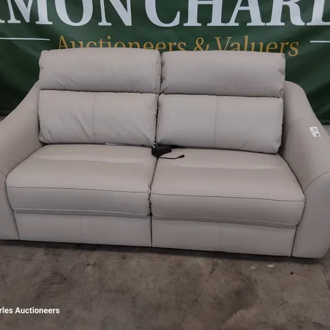 QUALITY BRITISH DESIGNER G PLAN JACKSON POWER RECLINING THREE SEATER SOFA REMCO SLATE LEATHER