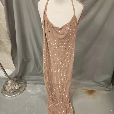 OUTCAST WOMEN'S SEQUIN SLIP DRESS β BRONZE/PINK, UK SIZE S