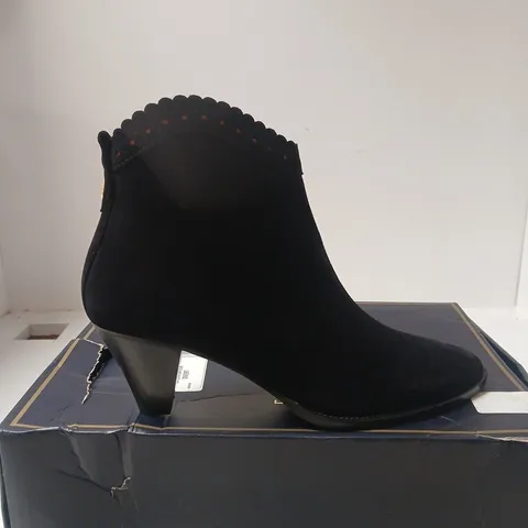 FAIRFAX & FAVOR REGINA ANKLE BOOT – BLACK SUEDE, UK 9