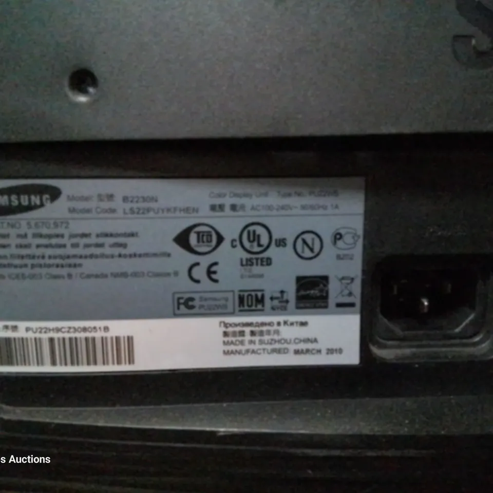 SAMSUNG DESK TOP MONITOR Model B2230N