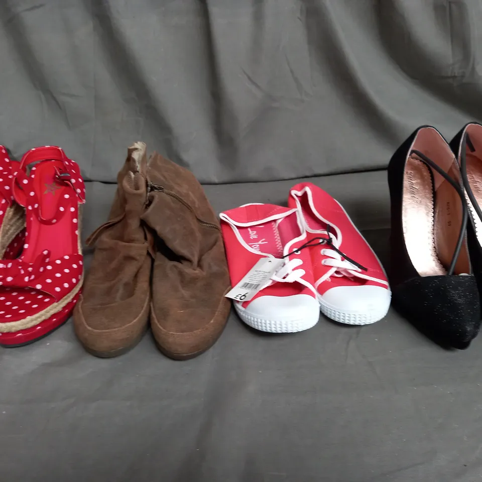 LARGE QUANTITY OF ASSORTED WOMENS SHOES IN VARIOUS SIZES, COLOURS AND STYLES