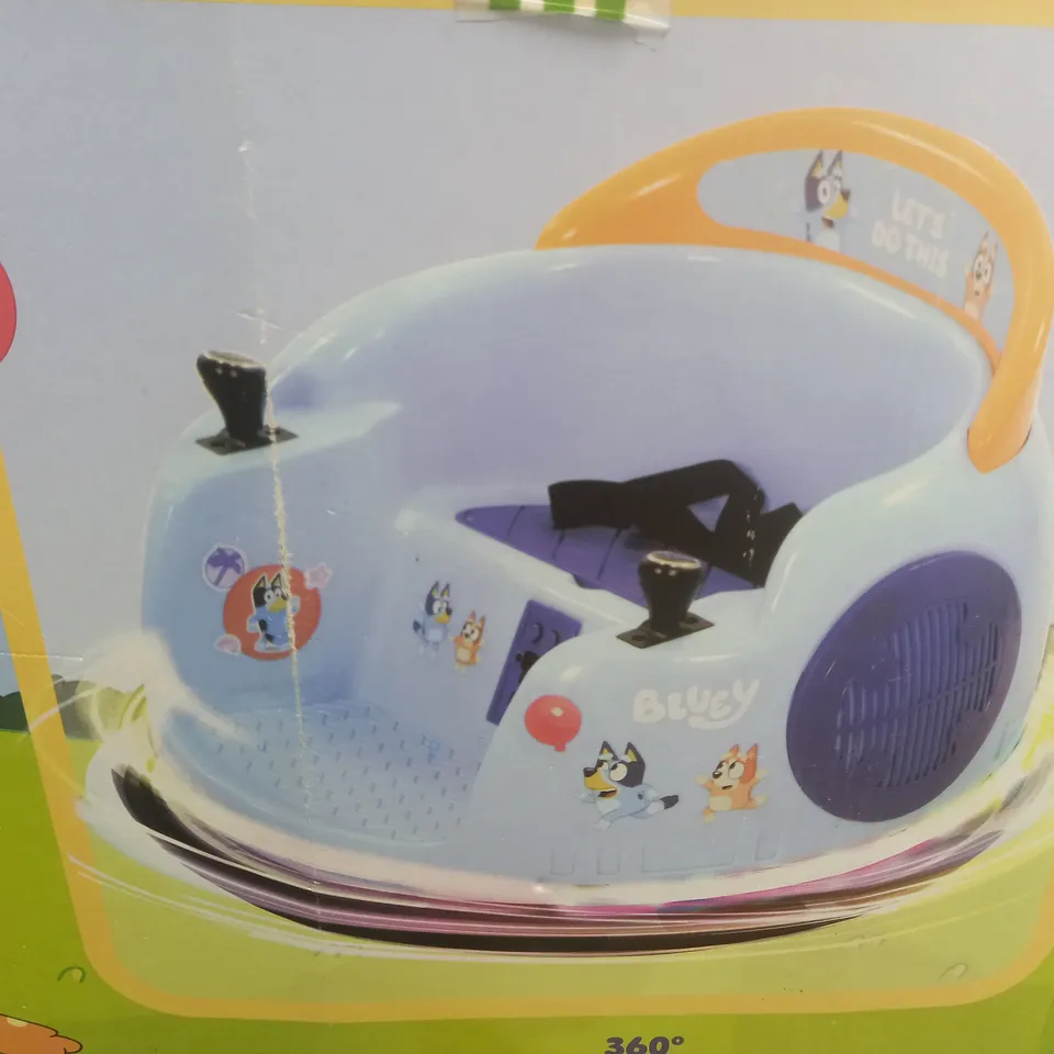 BOXED BLUEY 6V ELECTRIC BUMPER CAR RIDE ON - COLLECTION ONLY