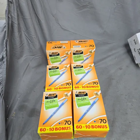 BIC ROUND STIC XTRA LIFE BALLPOINT PENS – 70 PER BOX, SET OF 6 BOXES