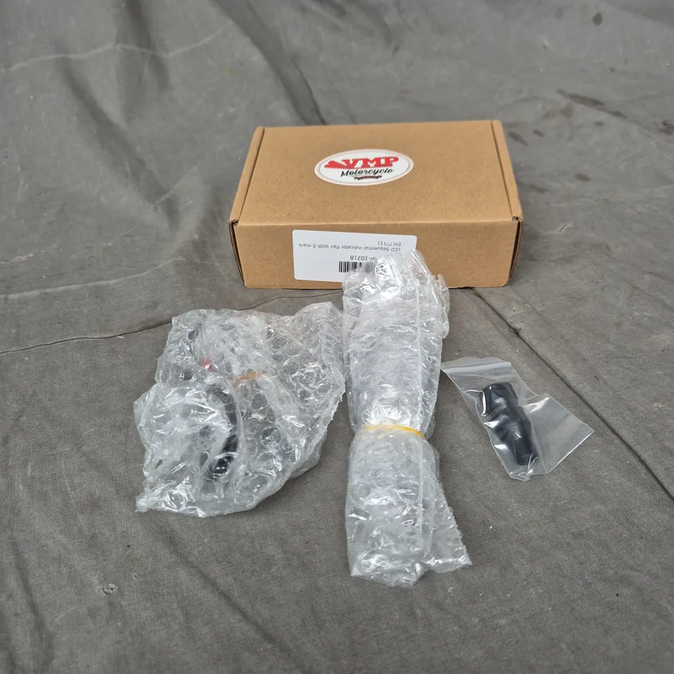 VMP LED SEQUENTIAL INDICATOR PAIR WITH E-MARK – MOTORCYCLE/VEHICLE TURN SIGNALS (BOXED)