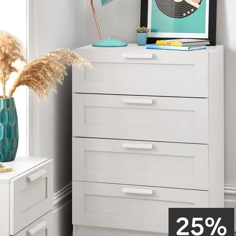 TARYN KIDS 4 DRAWER CHEST - WHITE