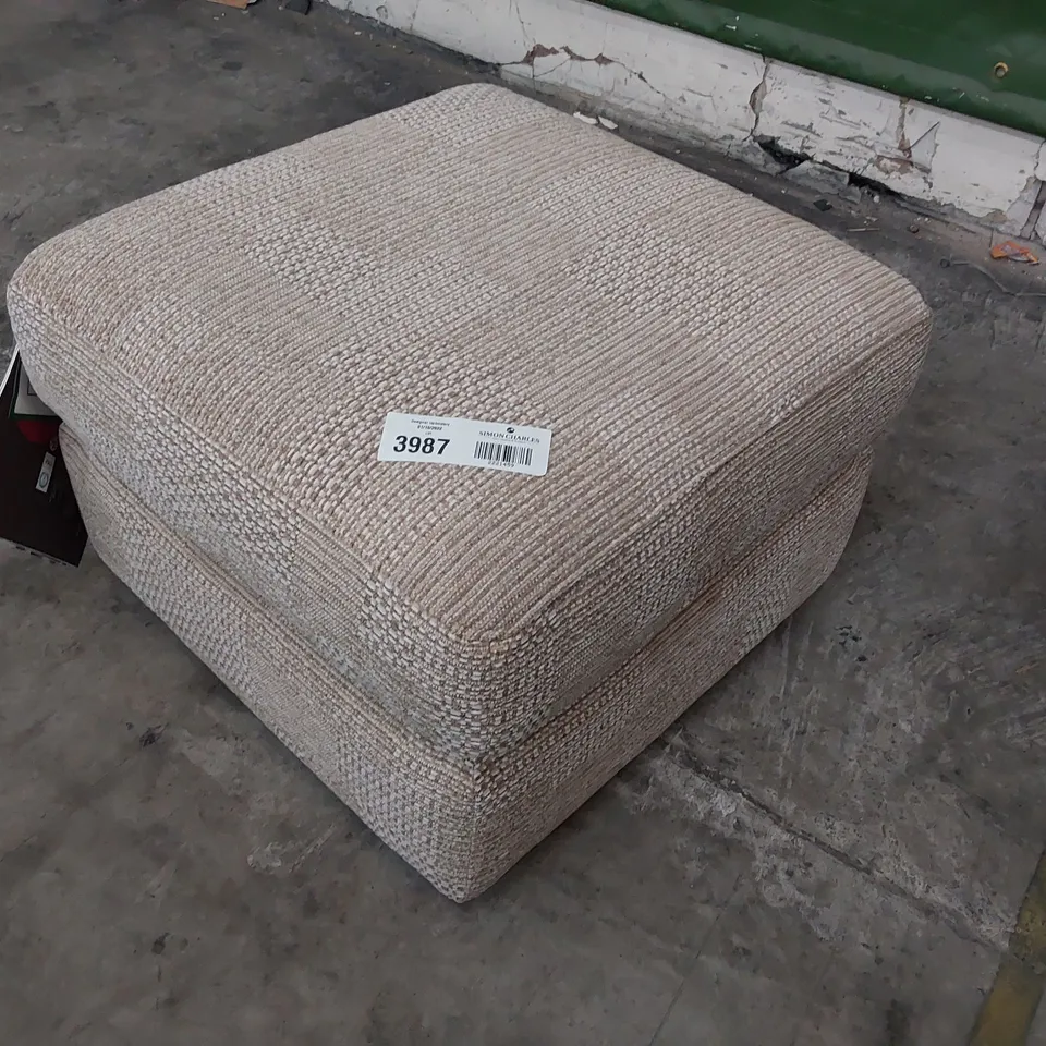 QUALITY BRITISH DESIGNER G PLAN AVON FOOTSTOOL FARO SANDS FABRIC 