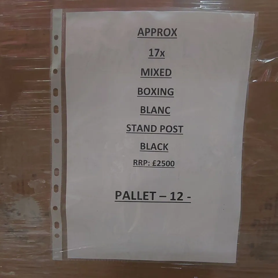PALLET CONTAINING APPROXIMATELY 17x MIXED BOXING BLANC STAND POSTS