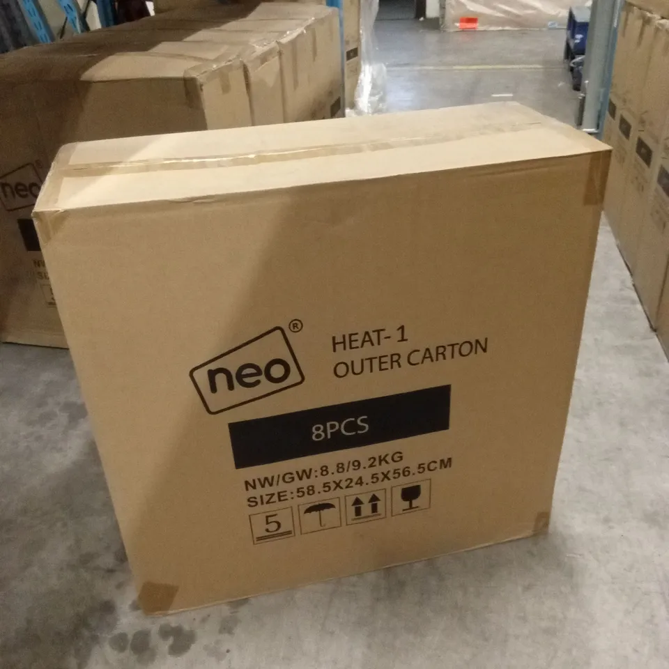 8 x BOXED NEO FAN HEATERS IN WHITE