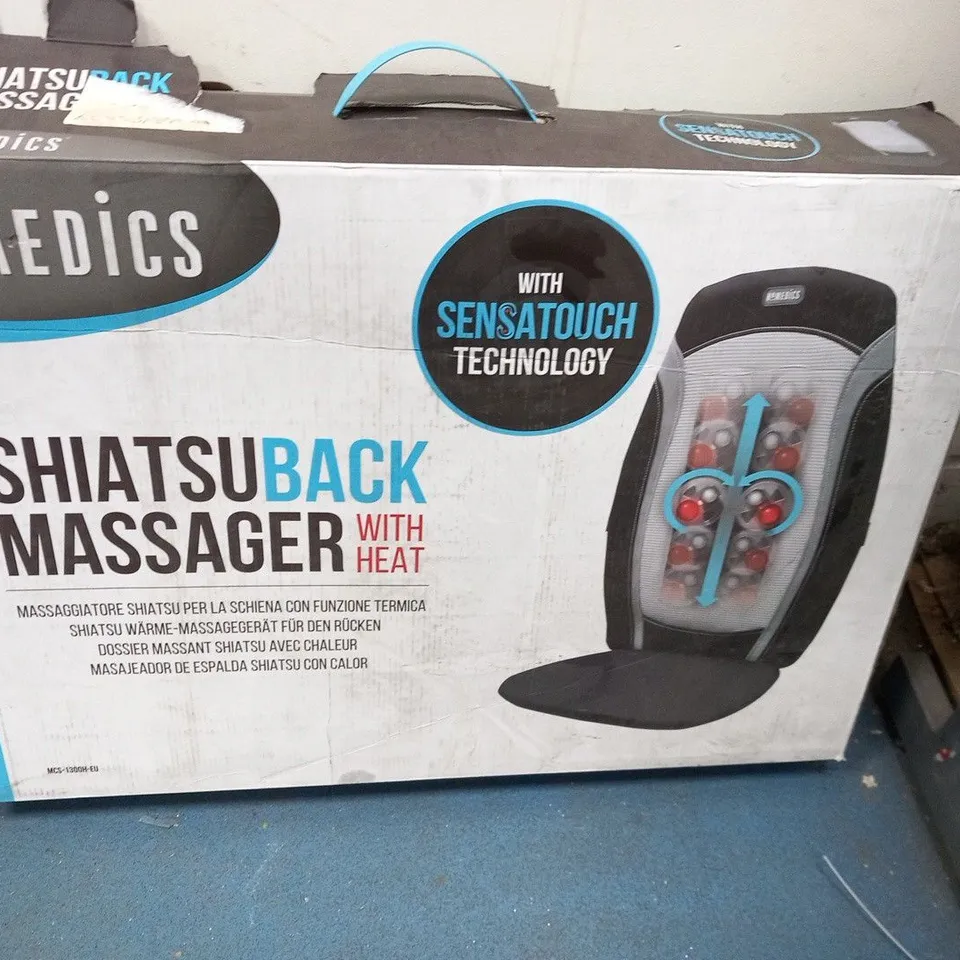 BOXED HOMEDICS SHIATSU BACK MASSAGER WITH HEAT AND SENSATOUCH TECHNOLOGY MCS-1300H-EU