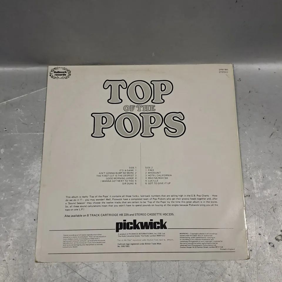 TOP OF THE POPS VINTAGE VINYL 