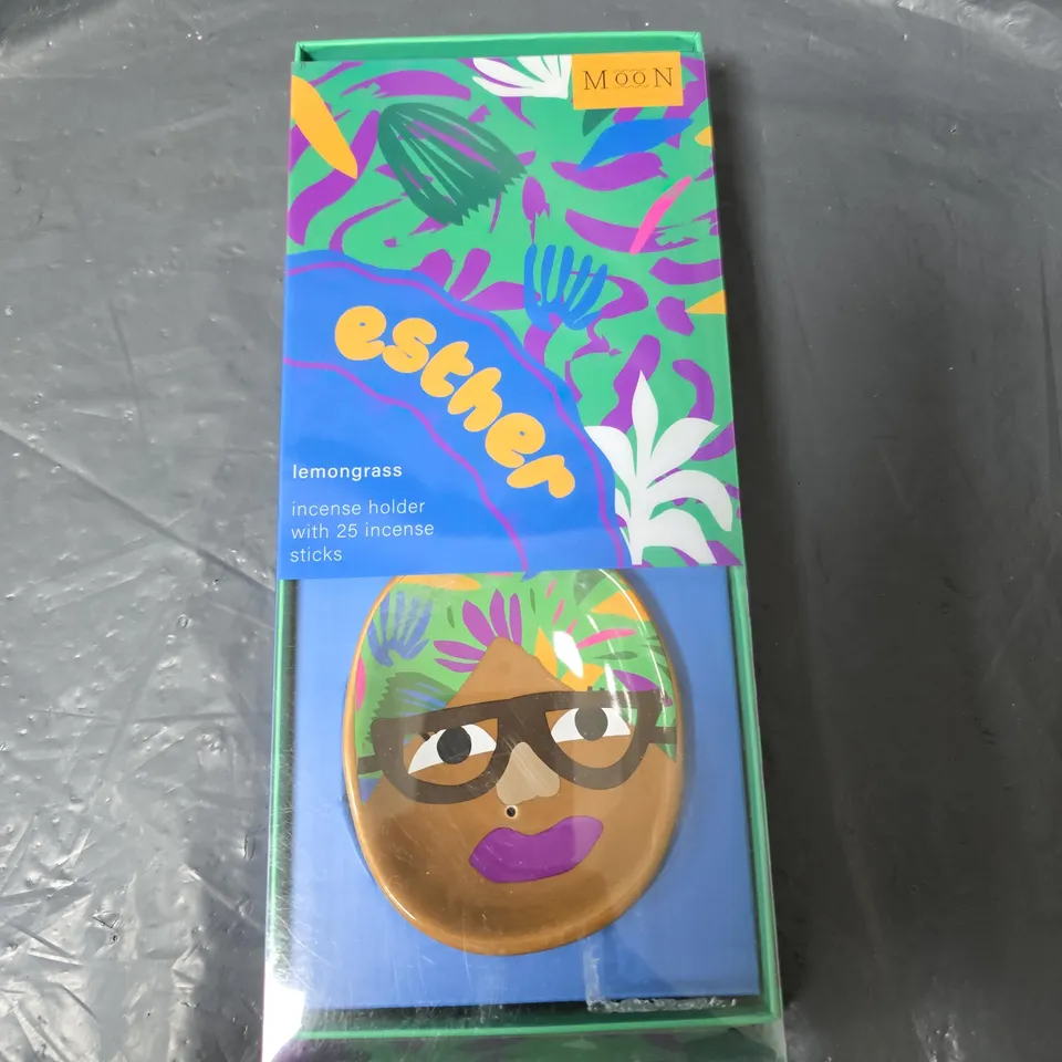MOON LEMONGRASS INCENSE HOLDER WITH 25 STICKS