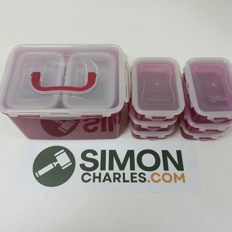 LOCK & LOCK BERRY COLOURED 15PC CONTAINER SET