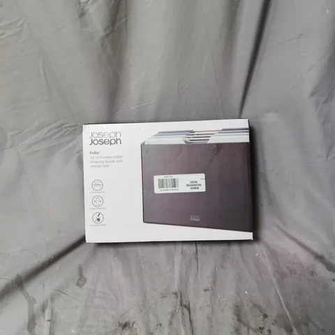 JOSEPH JOSEPH FOLIO SET OF 4 COLOUR-CODED CHOPPING BOARDS WITH STORAGE CASE