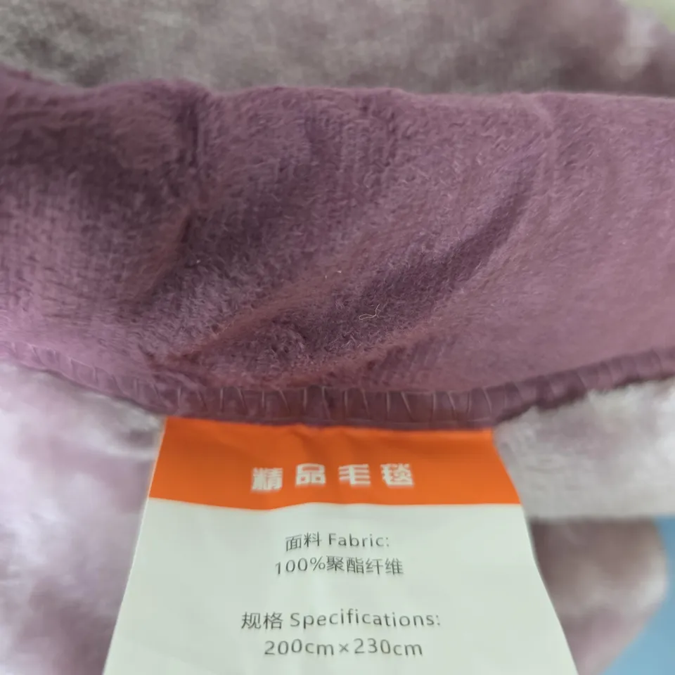 PURPLE FLORAL PLUSH BLANKET 200CM X 230CM – 100% POLYESTER
