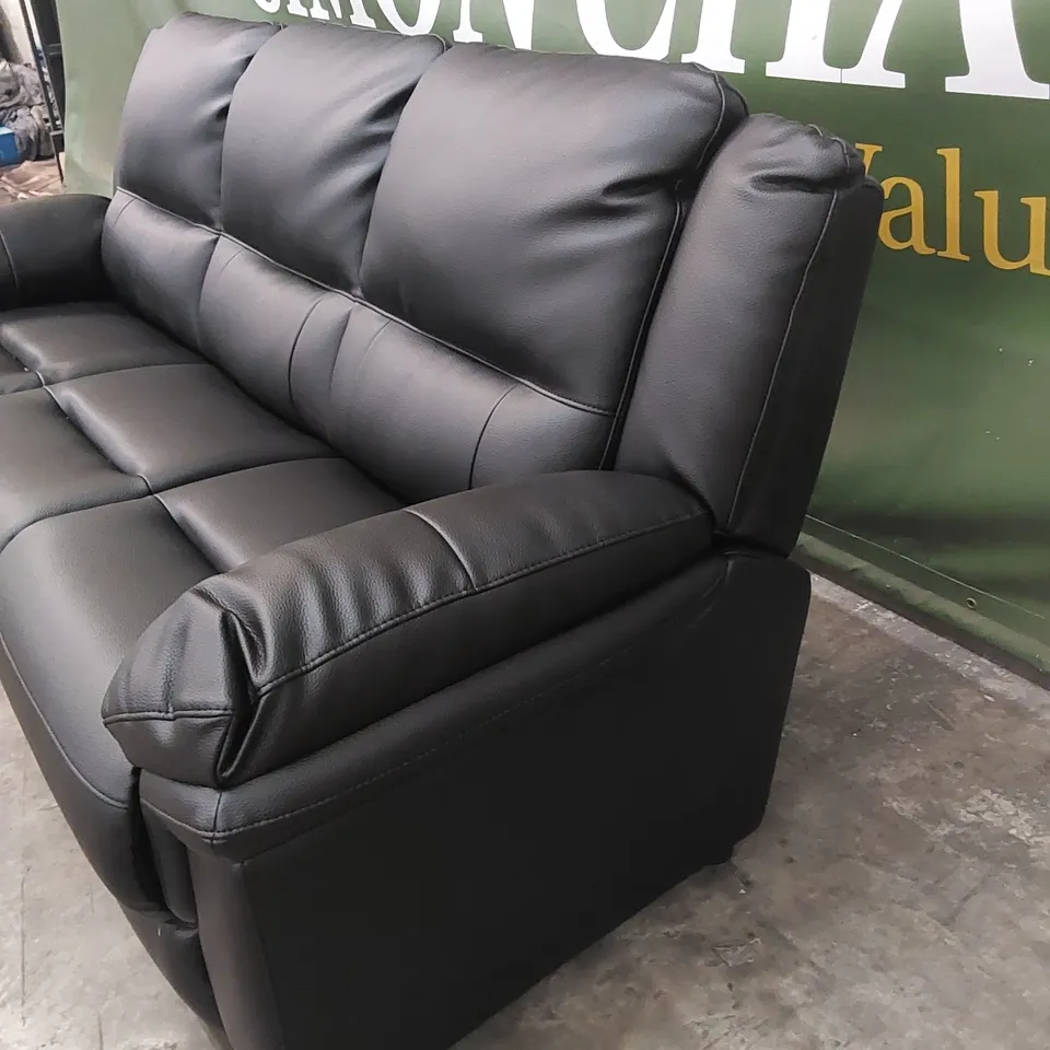 ALBION LUXURY FAUX LEATHER HIGH BACK 3 SEATER SOFA RRP £599