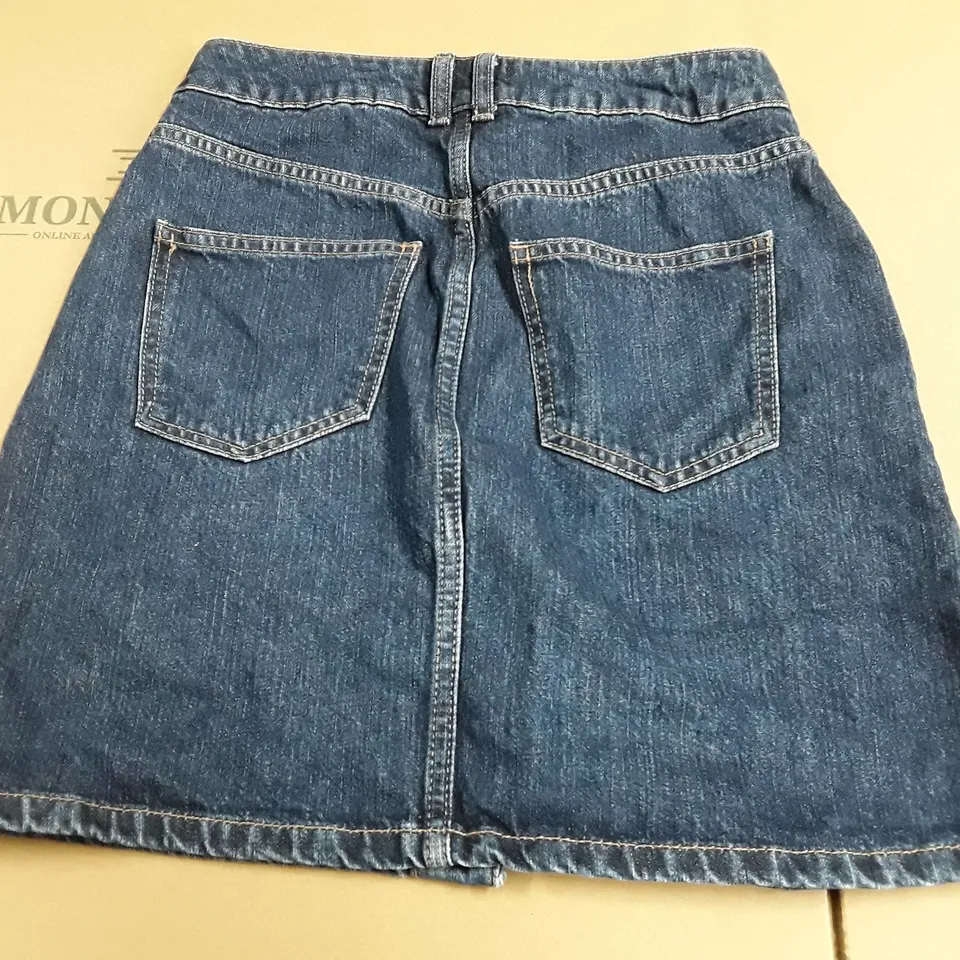 RIVER ISLAND DENIM BUTTON FRONT SKIRT - 8