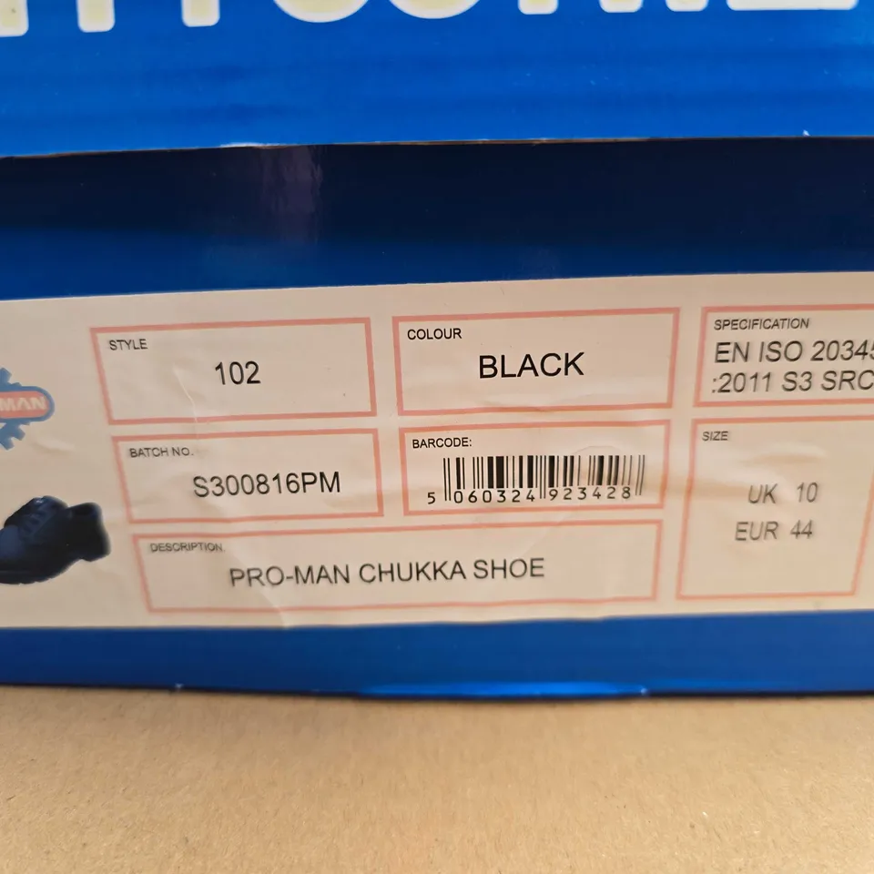 BRAND NEW BOXED PROMAN CHUKKA SAFETY SHOES IN BLACK - UK 10