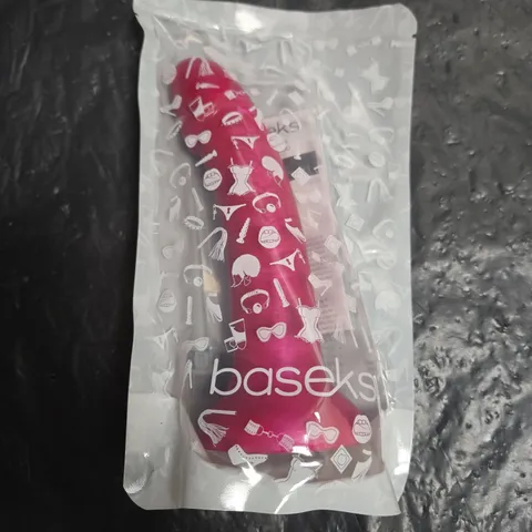 BASEKS METALLIC PINK SILICONE DILDO – 18 CM
