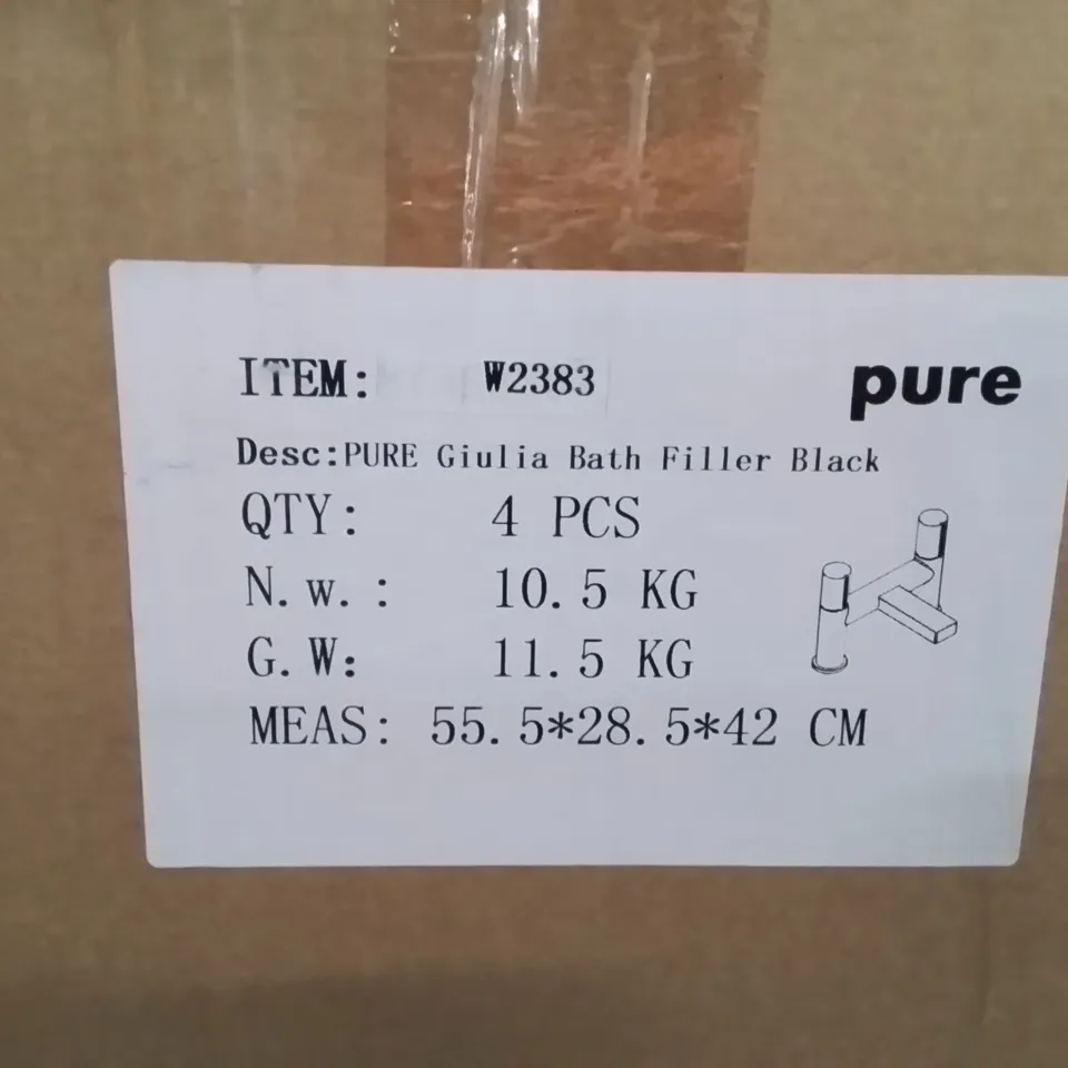 X4 BRAND NEW PURE GIULIA BATH FILLER //BLACK W2383