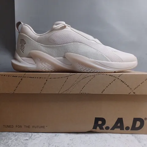 BOXED PAIR OF R.A.D ONE V2 SHOES IN CREAM SIZE UK 10