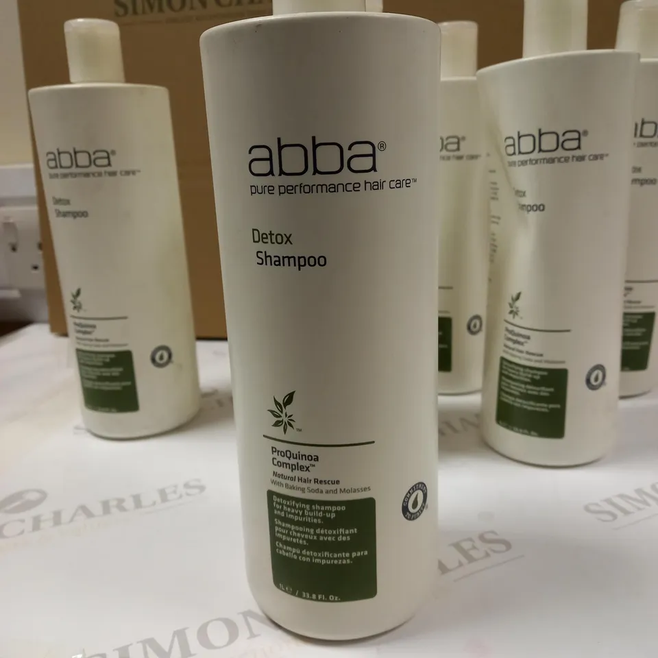 LOT OF APPROX 7 ABBA DETOX 1L SHAMPOO NATURAL HAIR RESCUE 