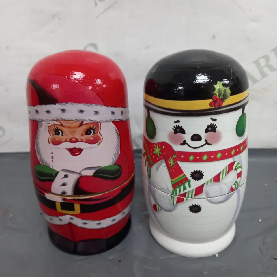 BOXED MR CHRISTMAS SET OF 2 NESTING DOLLS