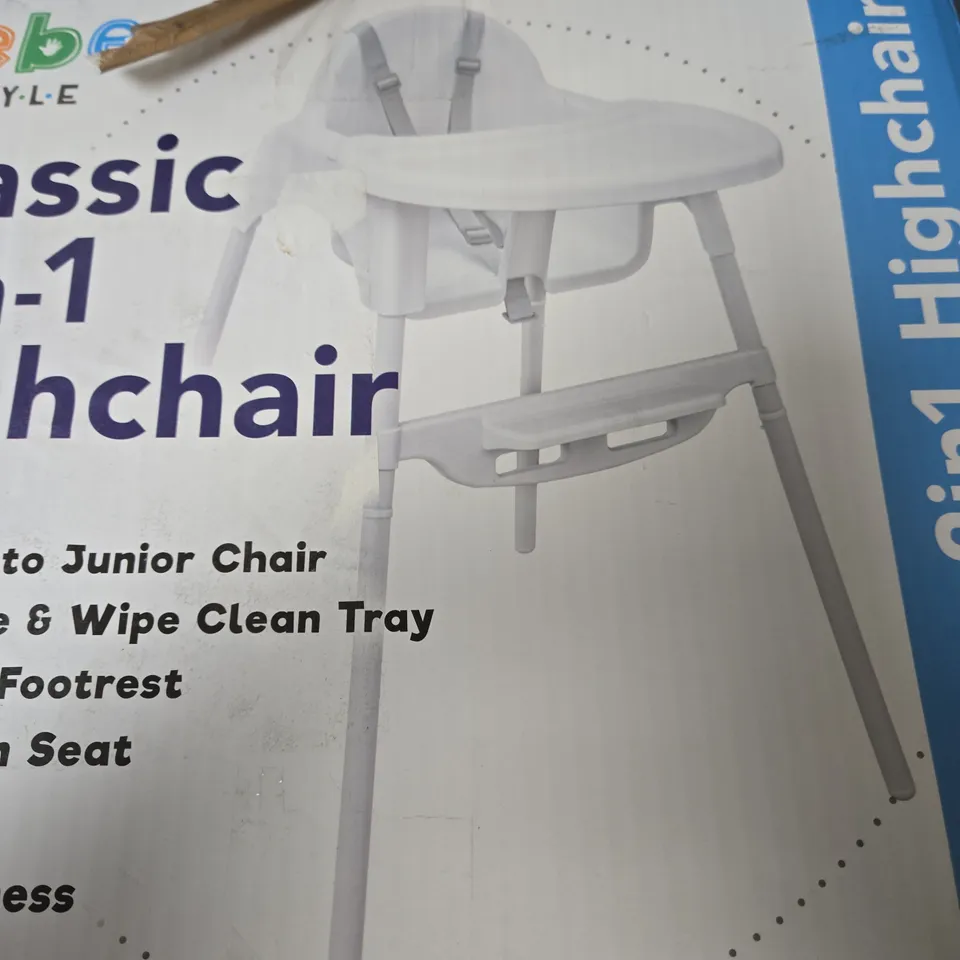 BEBE STYLE CLASSIC 2-IN-1 HIGHCHAIR - WHITE