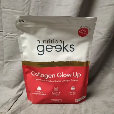 NUTRITION GEEKS COLLAGEN GLOW UP – HYDROLYSED BRAZILIAN COLLAGEN POWDER 420G