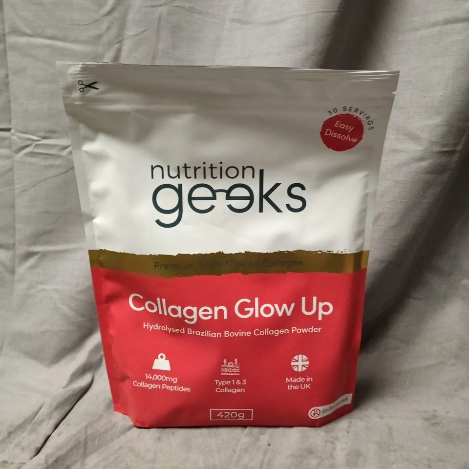 NUTRITION GEEKS COLLAGEN GLOW UP – HYDROLYSED BRAZILIAN COLLAGEN POWDER 420G