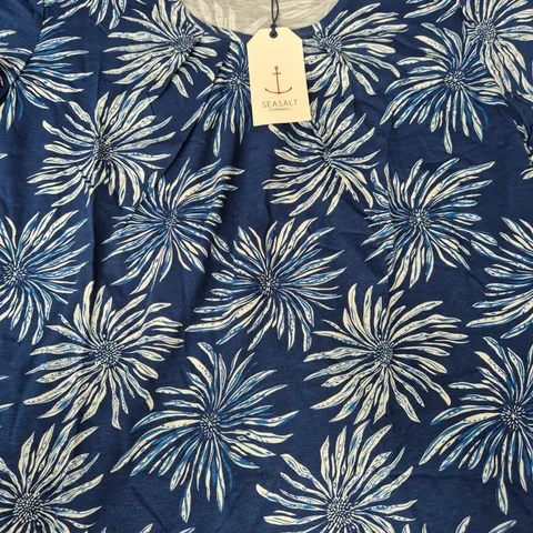 SEASALT CORNWALL APPLETREE T-SHIRT - SEAFLOWER DARK VOYAGE - UK SIZE 22