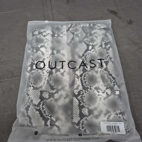 OUTCAST EVON MINI DRESS – SILVER SNAKE PRINT, SIZE S