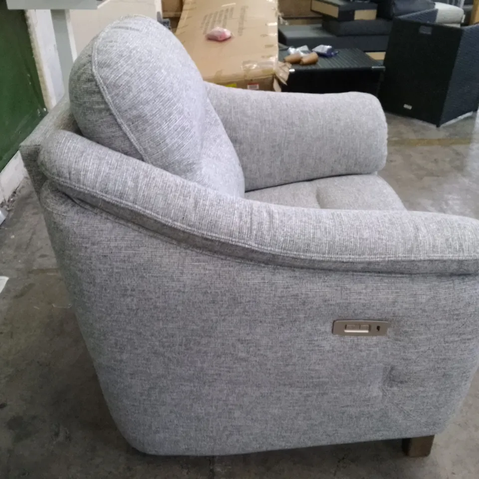 QUALITY DESIGNER G-PLAN JACKSON ELECTRIC RECLINER CHAIR - GRAPHENE DUSK FABRIC 