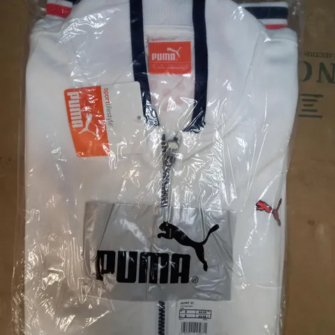 PUMA GOLF TRACK JACKET IN WHITE UK SIZE S