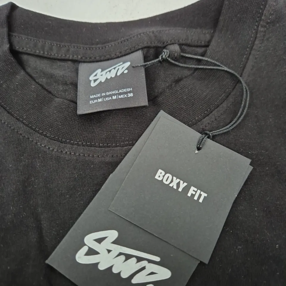 MEN'S BLACK BOXY FIT T-SHIRT – SIZE M (EU M, USA M, MEX 38)