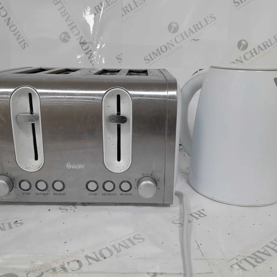 SWAN KETTLE & TOASTER 4-SLICE TWIN PACK - WHITE RRP £49.99