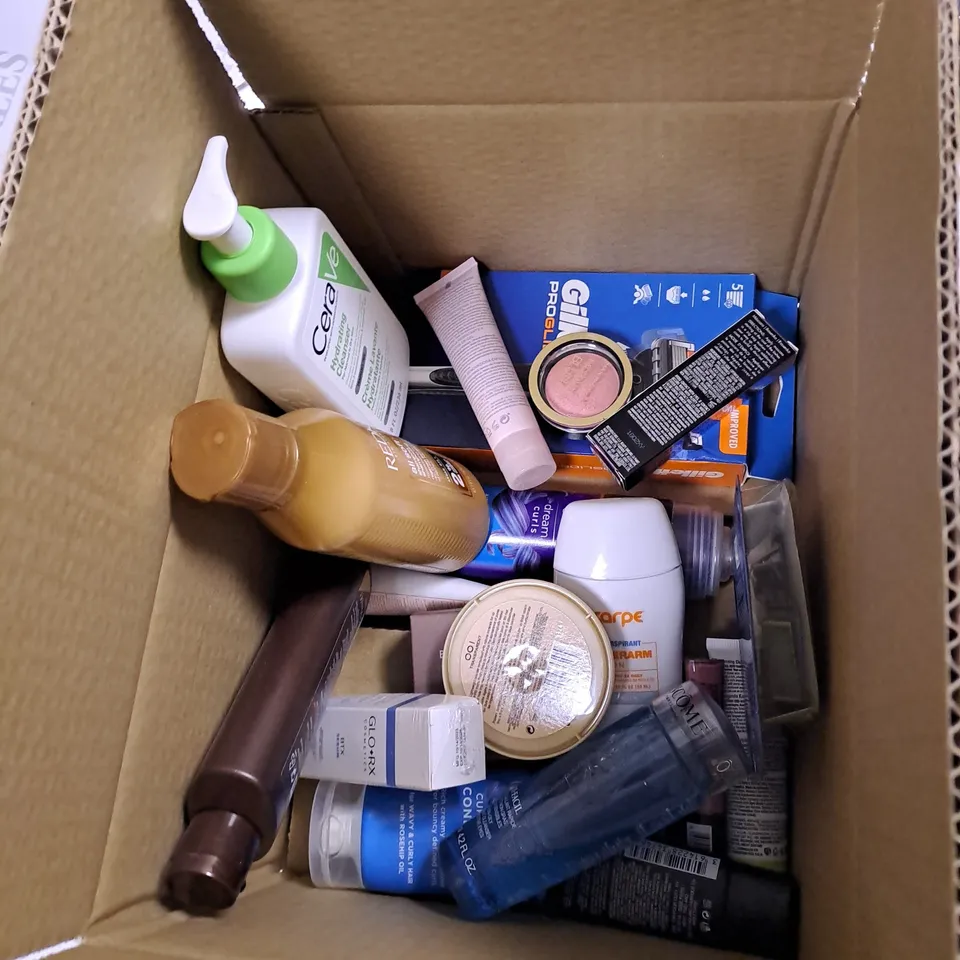 BOX OF 20 ASSORTED ITEMS TO INCLUDE GILLETTE, PHILIPS, CERAVE ETC 