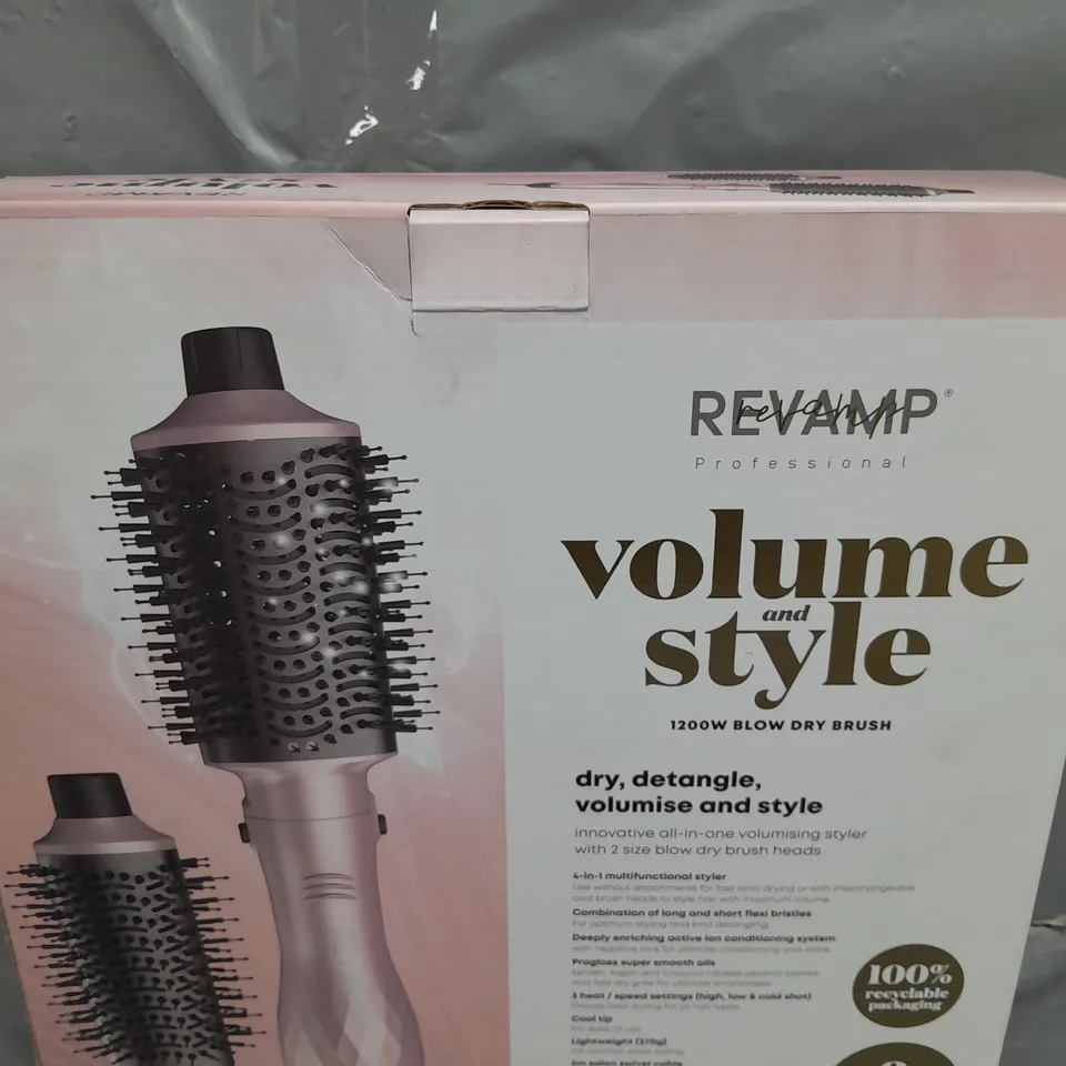 2 X BOXED REVAMP PROFESSIONAL VOLUME AND STYLE 1200W BLOW DRY BRUSH 