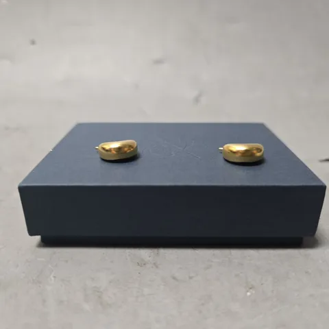 BOXED LINES & CURRENT HOOP EARRINGS 