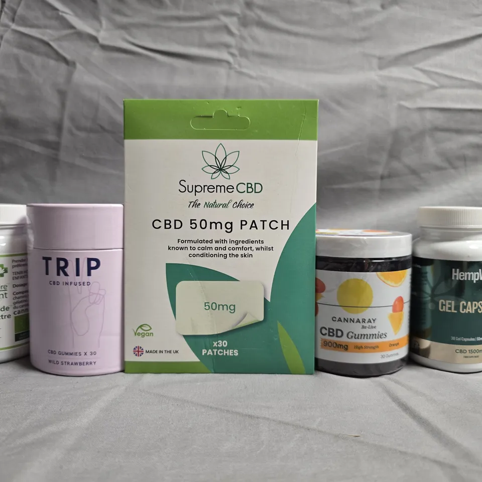 APPROXIMATELY 20 ASSORTED SUPPLEMENT PRODUCTS TO INCLUDE HEMPWELL, TRIP, ETC
