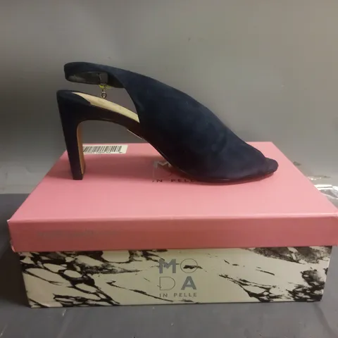 MODA IN PELLE CHRISSI SUEDE PEEP TOE SLINGBACK SANDALS NAVY SIZE EU 39